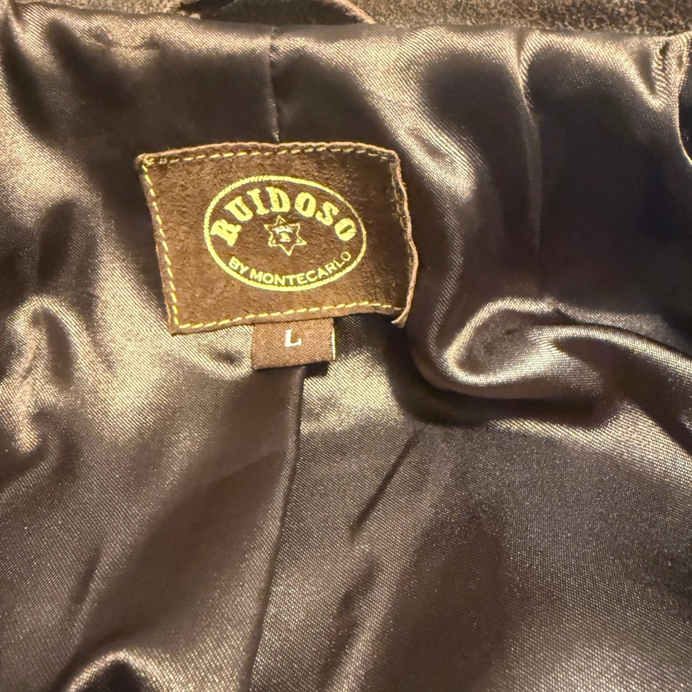 Brown Leather Fringe Jacket - Picture 7 of 8